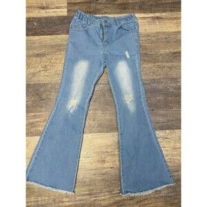 Girls distressed bell bottoms Sz 10